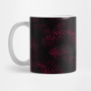 Distressed Black and Red Floral Grunge Pattern Mug